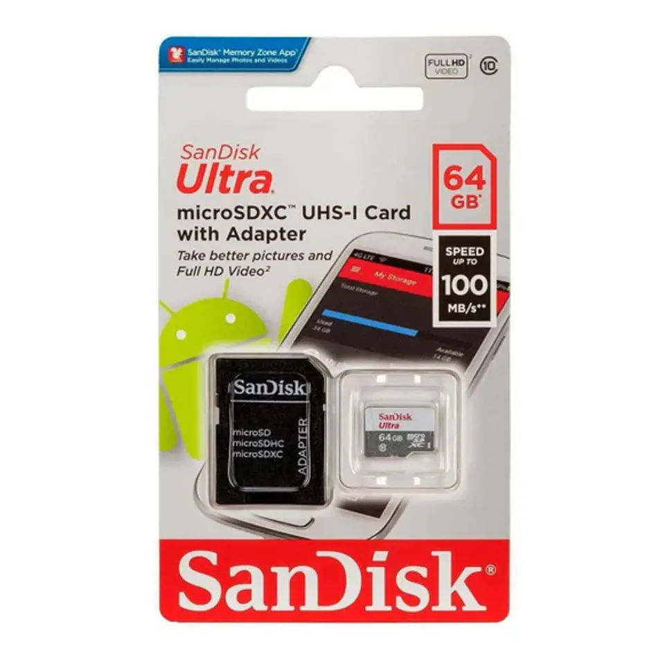 Tarjeta de Memoria MicroSD 64GB Ultra SanDisk 2