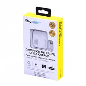 CARGADOR TIPO C/ A LIGHTNING TM-200515 TECMASTER