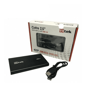 COFRE DISCO DURO 2.5 UT-HDD030BL DISCO SATA Y SSD NEGRO UTEK