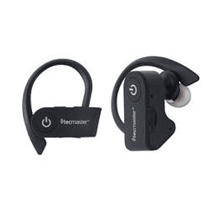Audífonos Inalámbricos Sport Tecmaster TM-300507, True Wireles , Color Negro