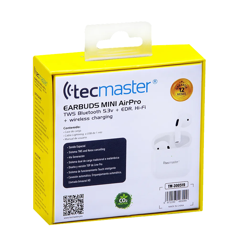 AUDIFONO BLUETOOTH  MINI TWS 5,3V HI-FI TM-300519 TECMASTER 5