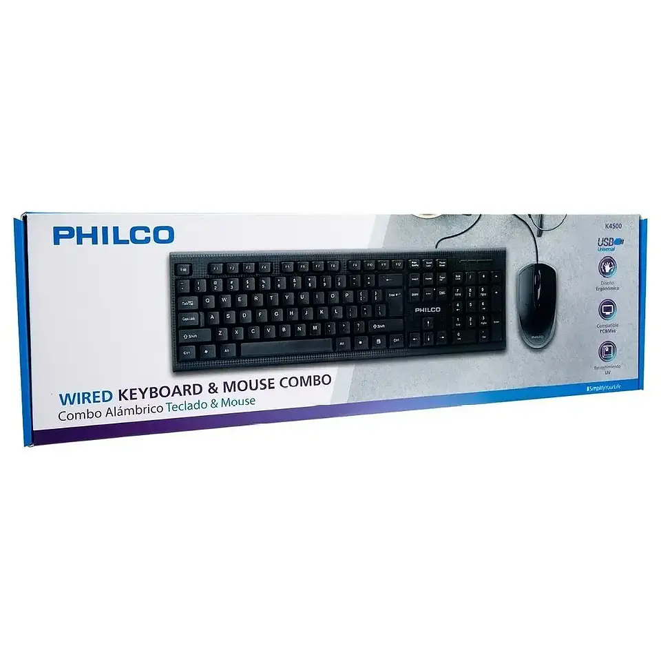 Teclado + Mouse Alambrico K4500 PHILCO 4