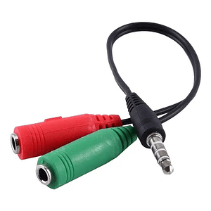 Adaptador de Audio 3,5 mm Macho a Micrófono y Audífono
