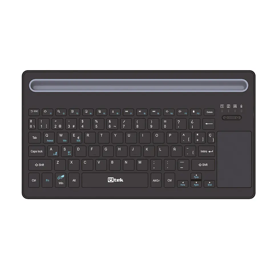 TECLADO BLUETOOTH INALAMBRICO RECARGABLE TOUCHPAD UT-KBBT900P UTEK 1