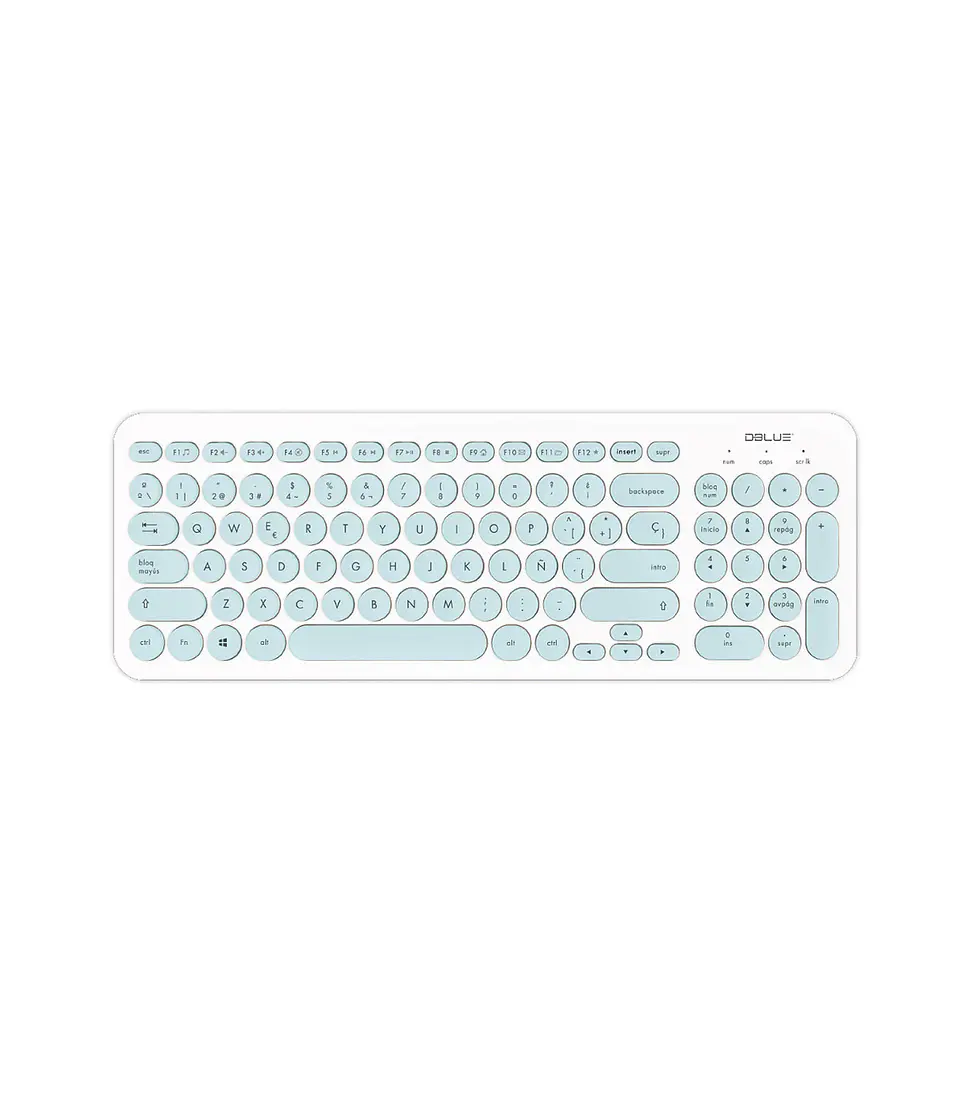 TECLADO USB ULTRA DELGADO PC DBK755  WHITE/GREEN DBLUE 1