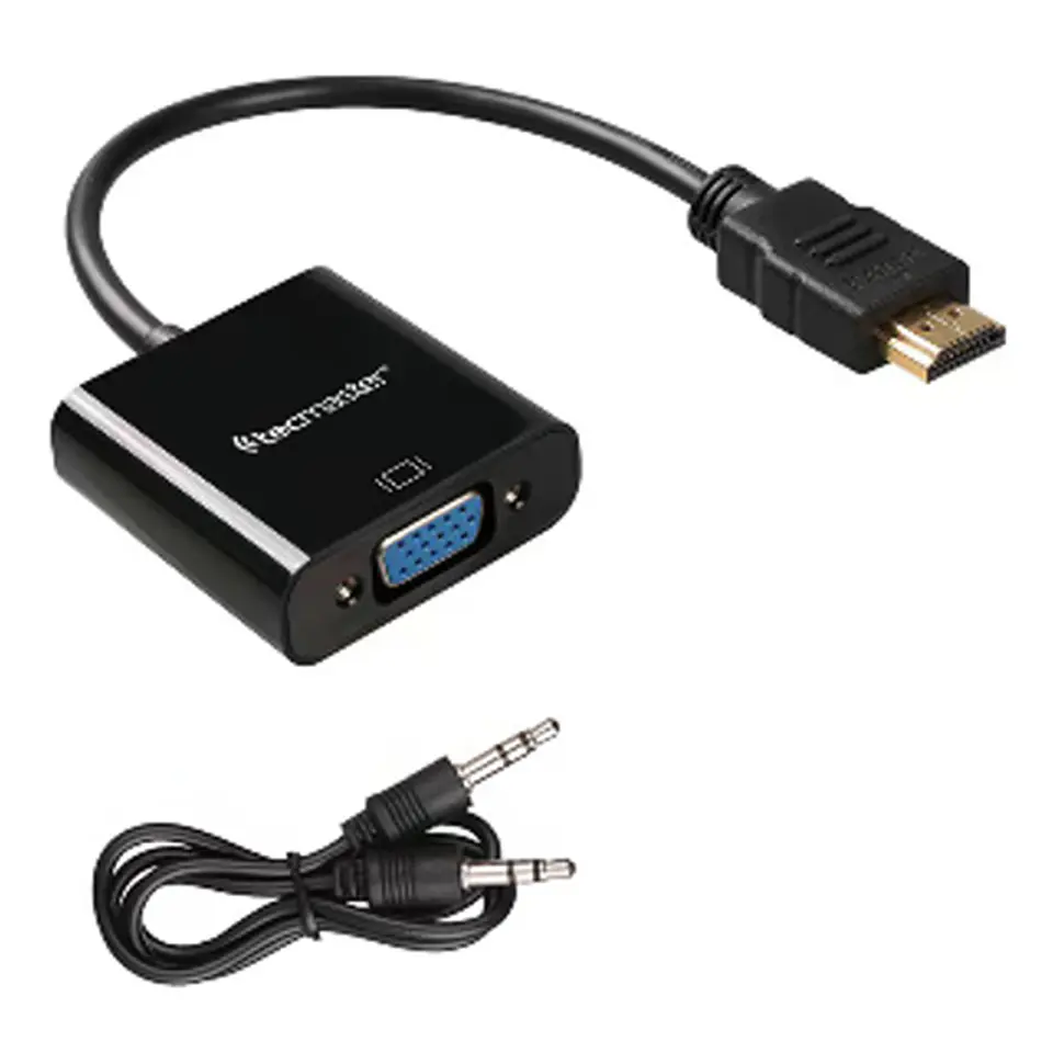 CONVERTIDOR  HDMI MACHO A VGA HEMBRA + CABLE TECMASTER 1