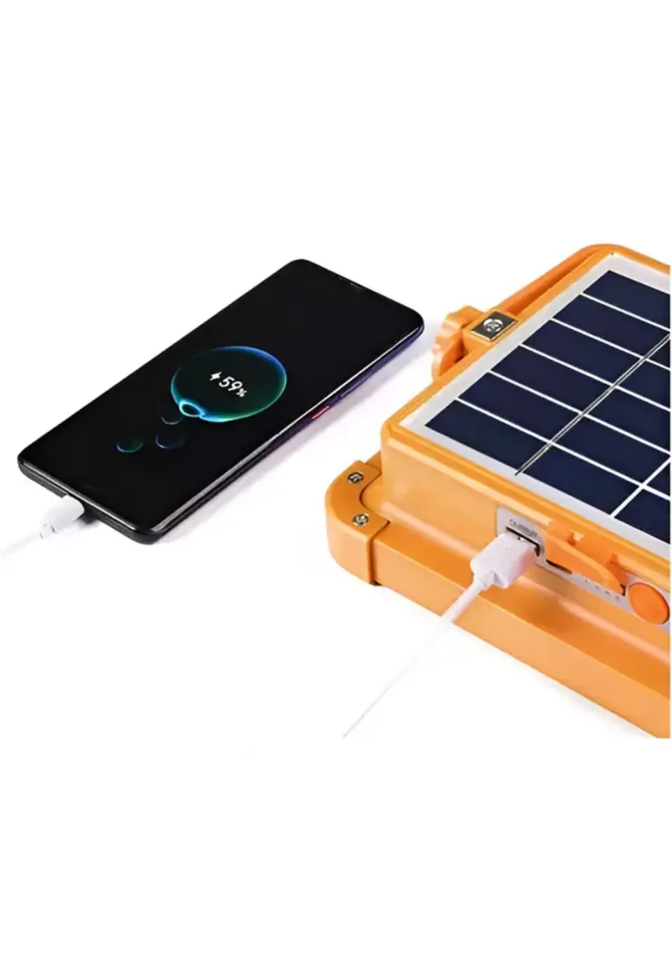 Foco Solar Portátil 100 W con Cargador de Smartphone USB 175096  1