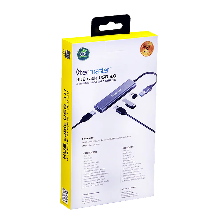 HUB CABLE USB 3,0 4PUERTOS TM-100534 TECMASTER 2
