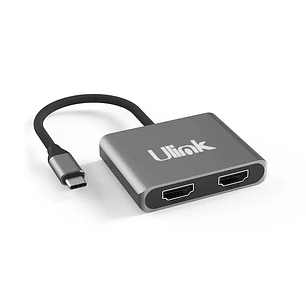 Adaptador Multipuerto USB C 2 en 1, HDMI*2 Aluminio / Mod. UL-ADC201V