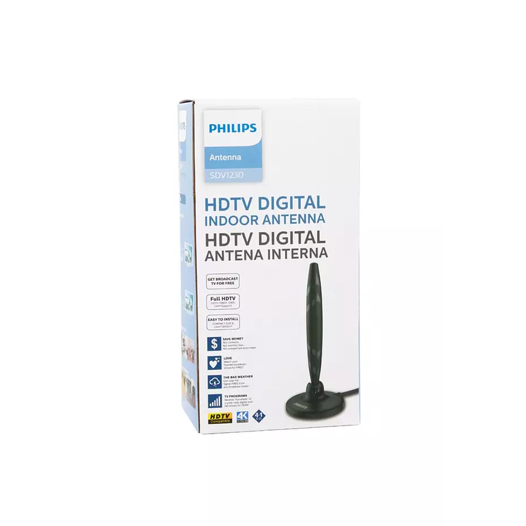 ANTENA HDTV INDOOR 180 GRADOS ROTACION SDV 1230 PHILIPS 1
