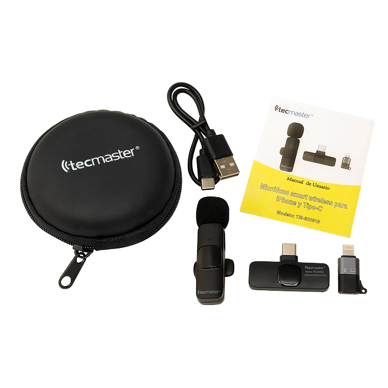 MICROFONO INALAMBRICO PARA IPHONE Y TIPO C TM-300518 TECMASTER 4