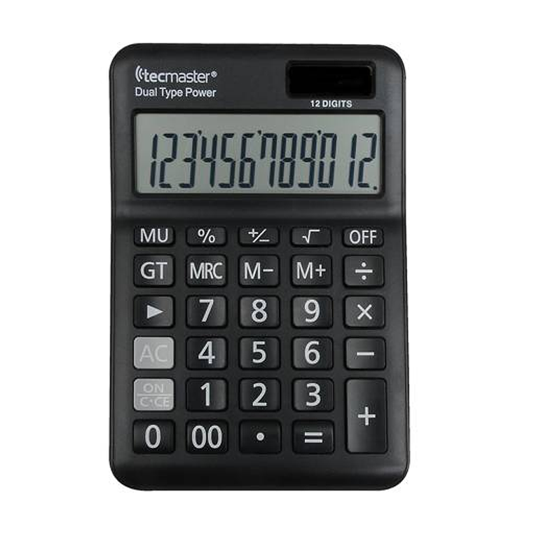 CALCULADORA CON PANEL SOLAR 12 DIGITOS TM-10558 TECMASTER 1