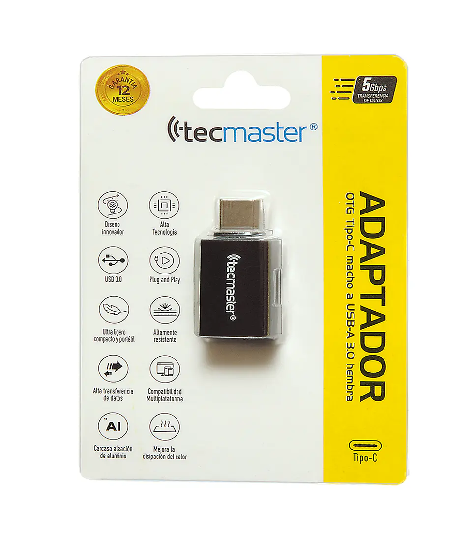 ADAPATADOR OTG TIPO/C MACHO A USB/A 3,0 HEMBRA TM-100532GF TECMASTER 3