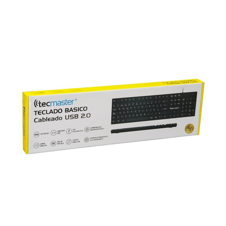 TECLADO USB ESPAÑOL TM-100513 NEGRO TECMASTER 5