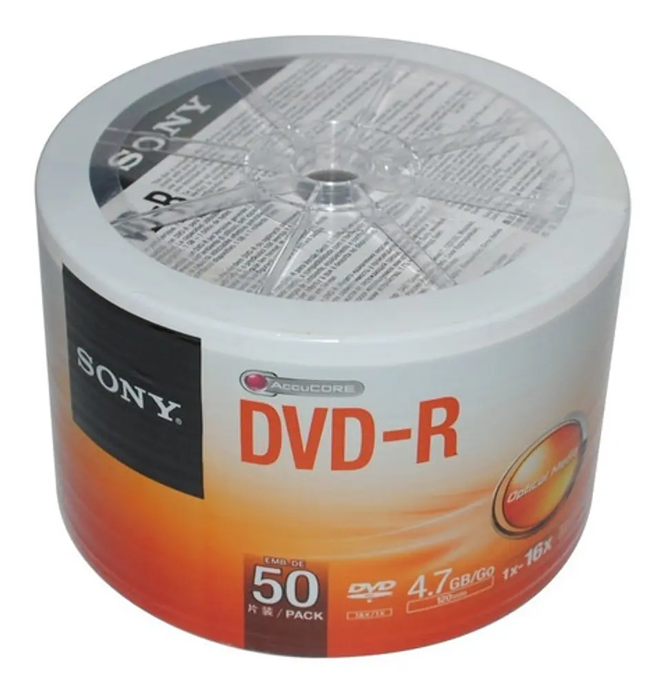 PACK 50 UNIDADES DVD-R 4.7  16X120MIN  1