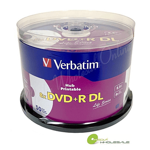 DVD+R 8X 8.5GB DL IMPRIMIBLE CAKE 50UNID VERBATIM 