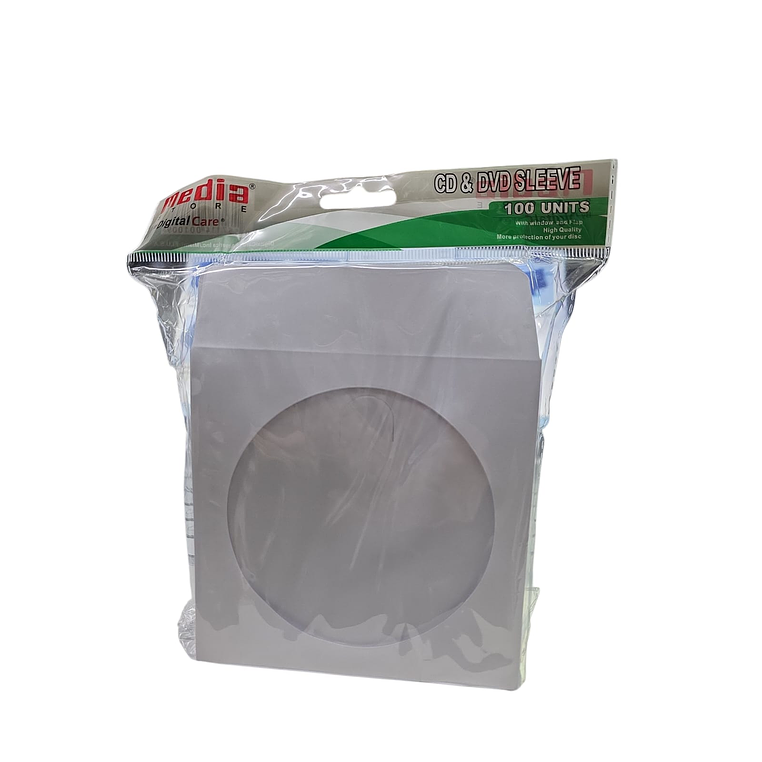 PACK 100 UNID. SOBRE BLANCO CD/DVD CON VENTANA 1