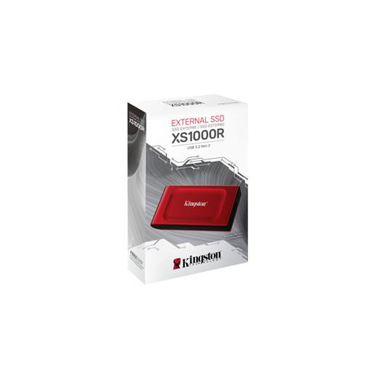 Disco SSD Externo Kingston XS1000 1TB USB 3.2 Gen 2 Lectura 1050MB/s ROJO 3