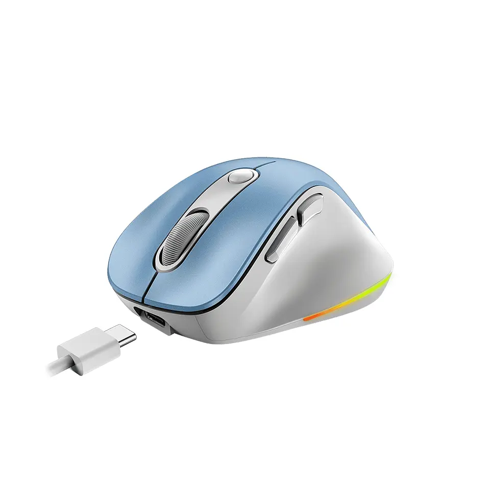 MOUSE BLUETOOTH INALALAMBRICO 9000S ERGO PRO LIGHT BLUE GENUS 3