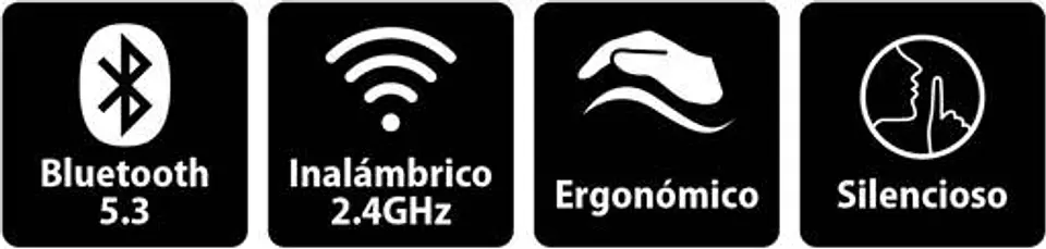 MOUSE INALAMBRICO/BLUETOOTH NX-8000S BLACK 2,4 GHZ SILENCIOSO GENIUS  4