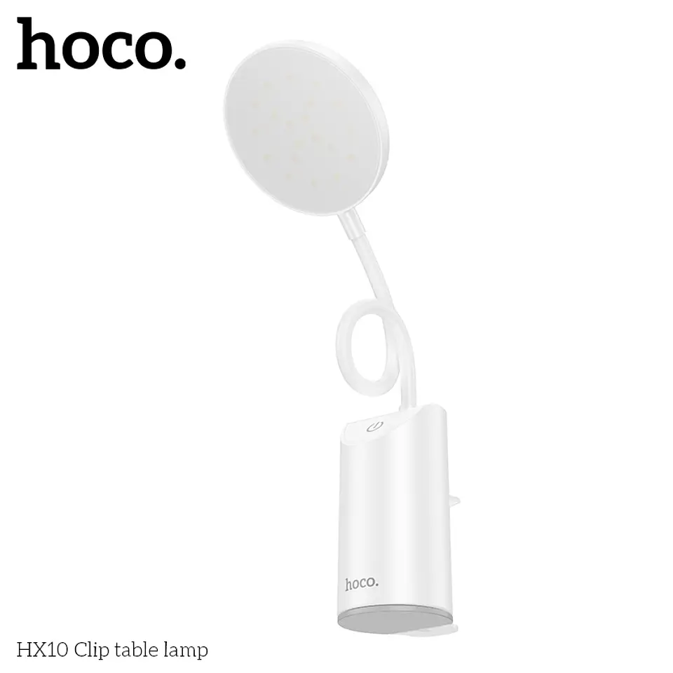 Lampara Escritorio Mesa Hoco Hx10 Con Pinza Blanco 2
