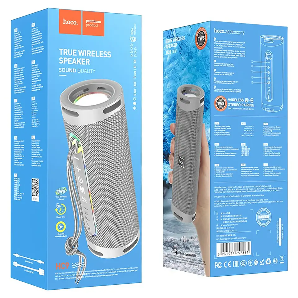 Hoco Parlante BT HC9 Dazzling Gris 5Wx2 GRIS  2