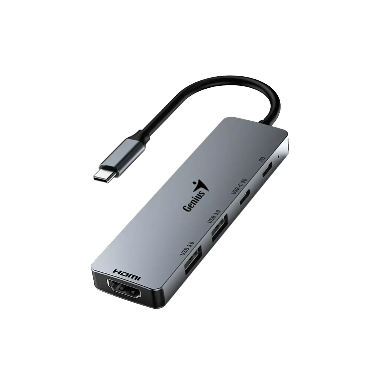 HUB 5 PUERTOS 2USB 3,0 HDMI USB/C 5 EN 1 UH-500 GENIUS 4