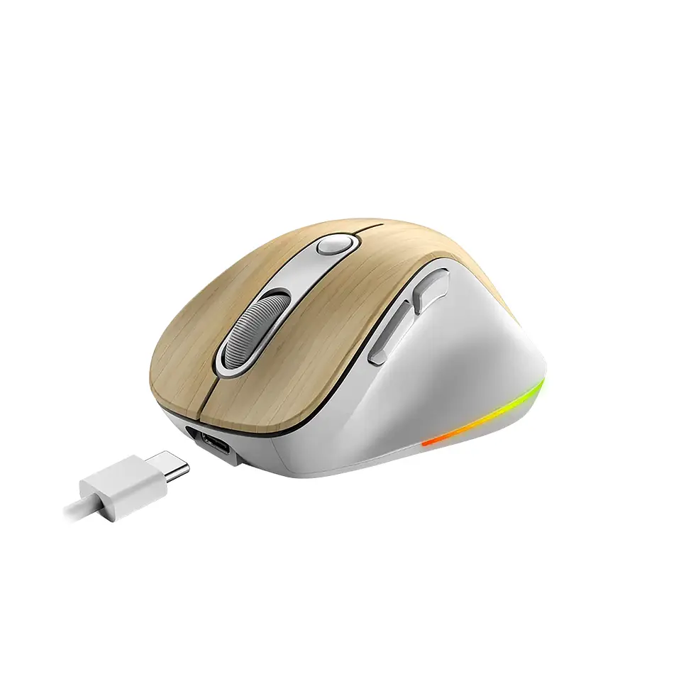 MOUSE BLUETOOTH INALALAMBRICO 9000S ERGO PRO PINE WOOD GENIUS 4