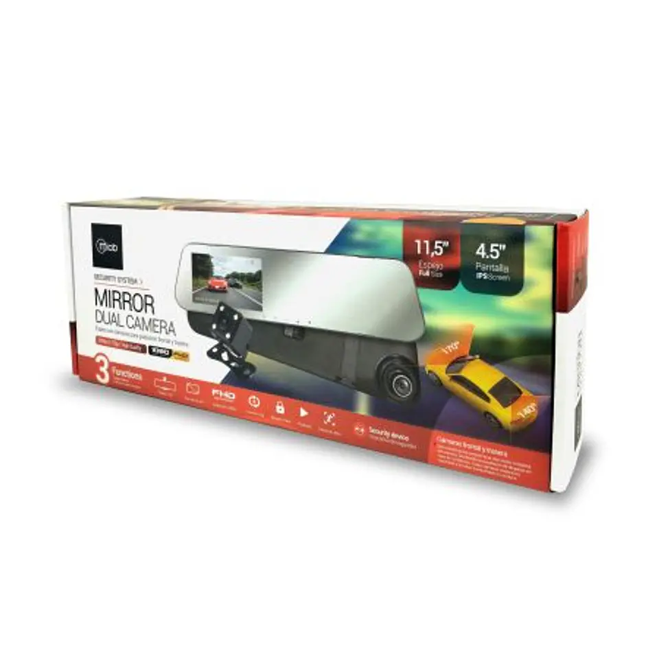CAMARA ESPEJO DE AUTO DVR FHD 2 CAMARAS FRONT 1080P MLAB 1