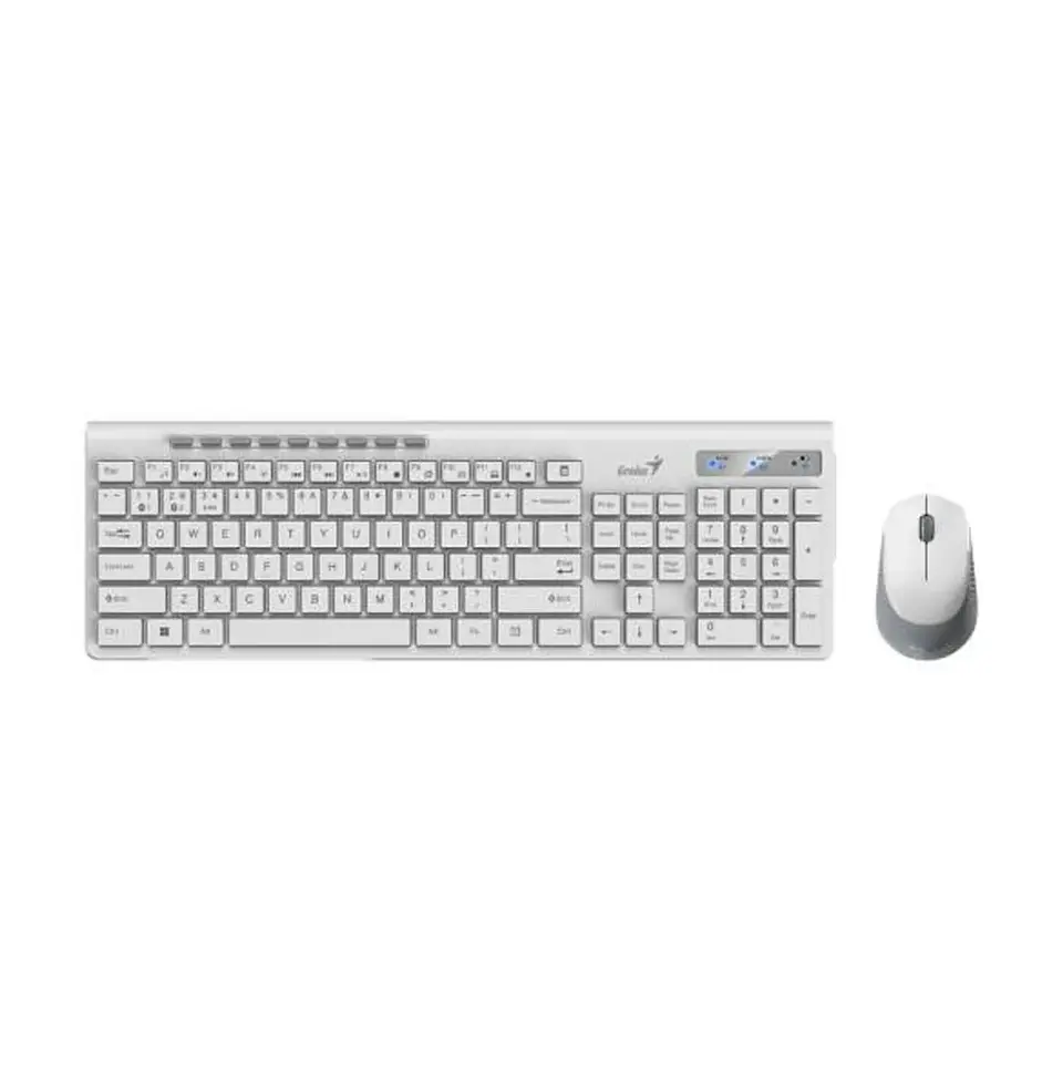 TECLADO Y MOUSE KIT ALAMBRICO BLUETOOH SLIMSTAR 8230 2,4GHZ WHITE GENIUS 1