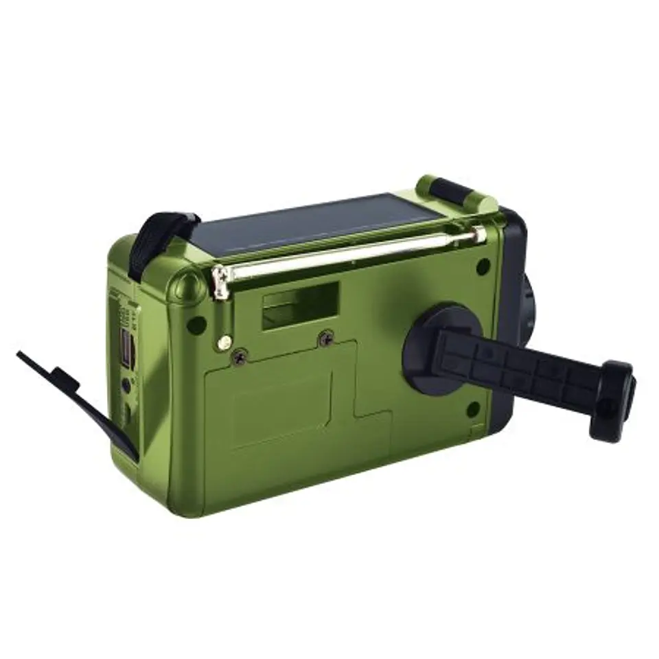RADIO EMERGENCIA DINAMO SOLAR LAMPARA RECARGABLE GREEN MLAB 6