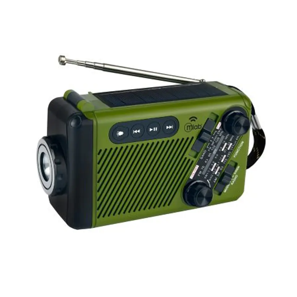 RADIO EMERGENCIA DINAMO SOLAR LAMPARA RECARGABLE GREEN MLAB 1