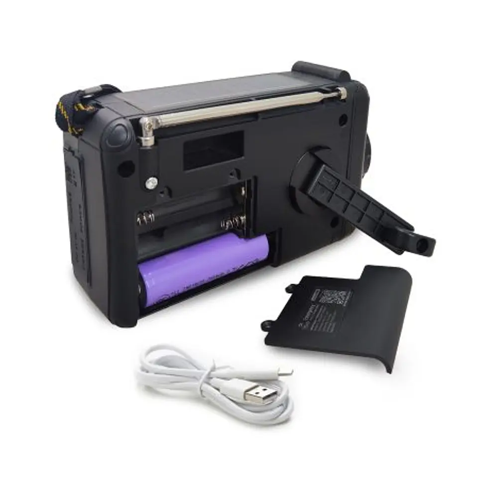 Radio de Emergencia Dínamo Solar con Lámpara Recargable Black Mlab  2