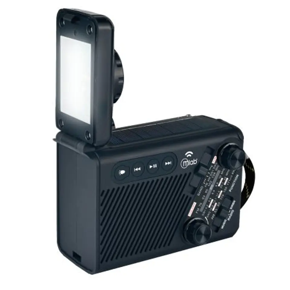 Radio de Emergencia Dínamo Solar con Lámpara Recargable Black Mlab  4