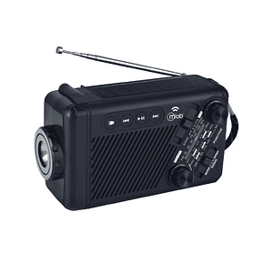 Radio de Emergencia Dínamo Solar con Lámpara Recargable Black Mlab 