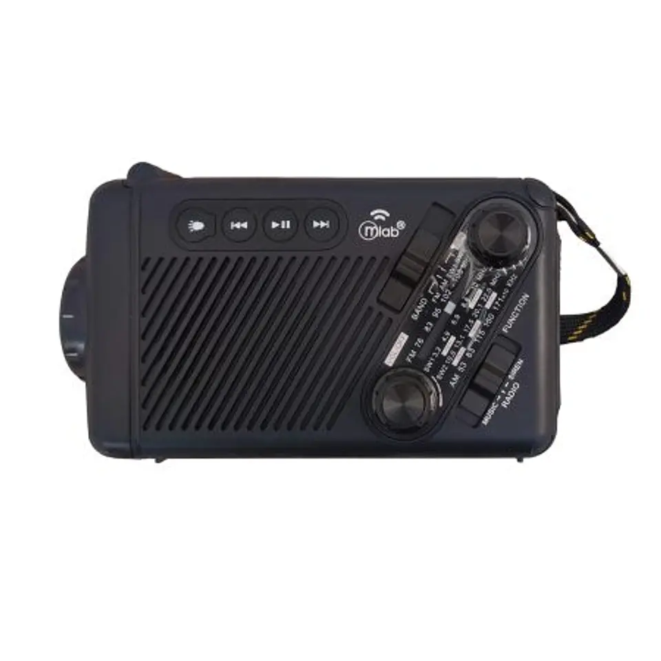 Radio de Emergencia Dínamo Solar con Lámpara Recargable Black Mlab  6