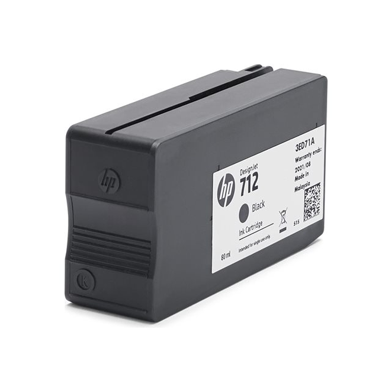 Cartucho Original Hp 712 Bk (3Ed71A) 80Ml 2