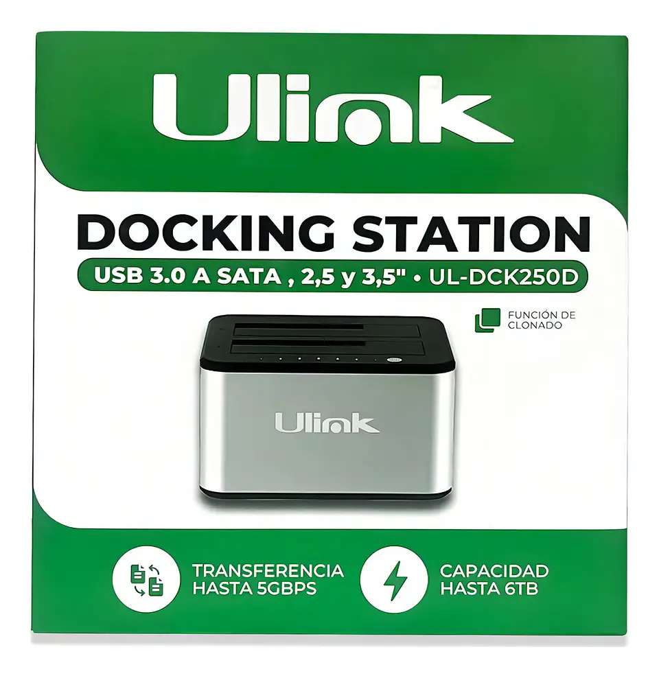 docking station usb 3.0 a sata2,5/3,5 funcion de clonado ulink 2