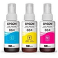Pack Tinta Epson T664 Original 70ML 3 Colores - Miniatura 2