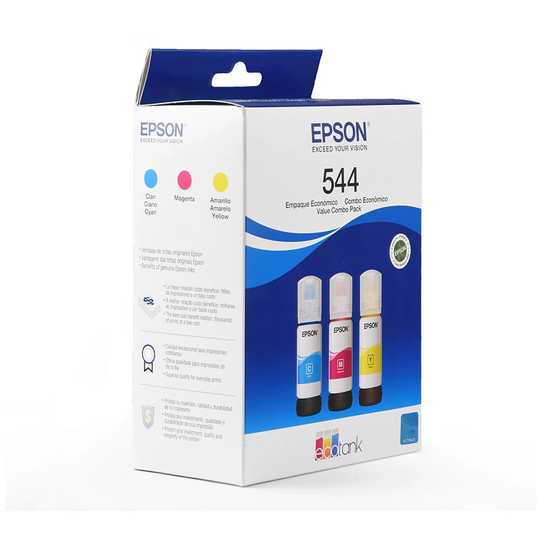 Pack Tinta Epson T544 Original 70ML  C-M-Y 3