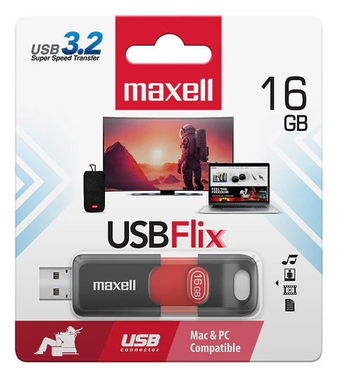 Pendrive Maxell Flix de 16GB  USB 3.2