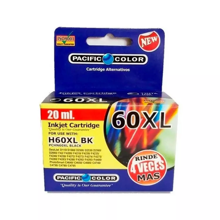 Cartucho Alternativo Pacific Color H60Xl Bk 1