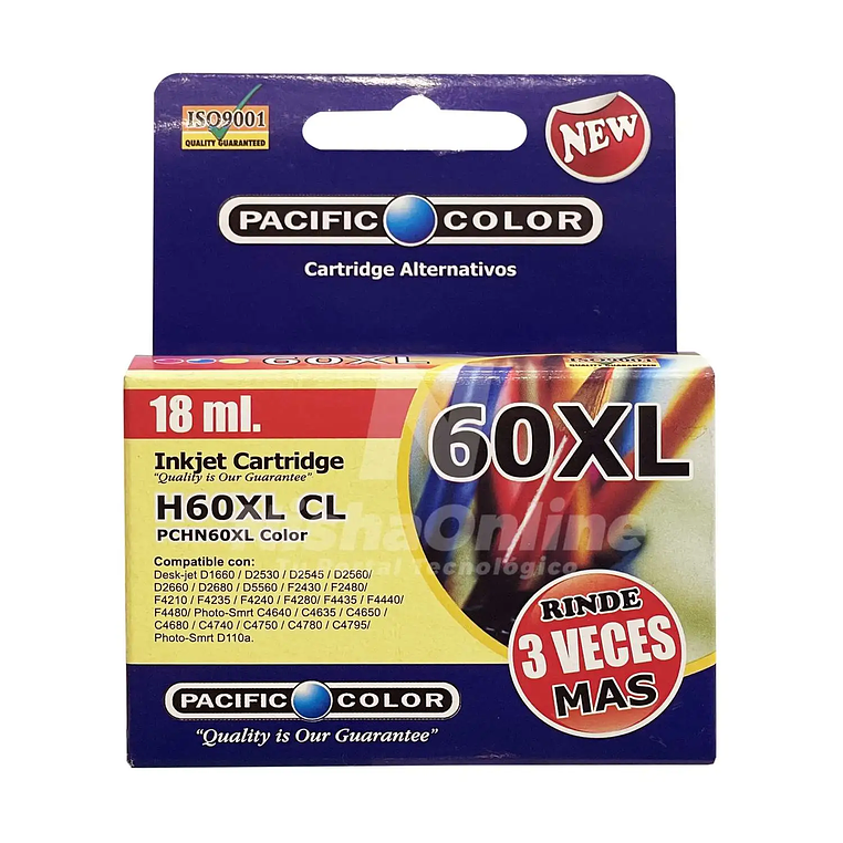Cartucho Alternativo Pacific Color H60Xl Cl 1