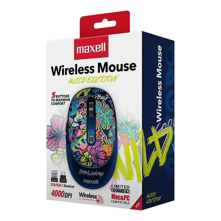 MOUSE INALAMBRICO usb/usb c mowl-320 jaguar maxell 2