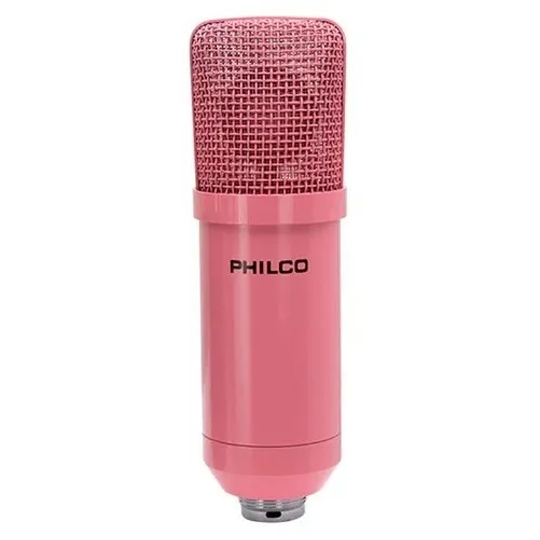 Kit Studio Micrófono C Soporte Antipop Stand Philco Rosa 2
