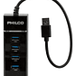 Hub Usb 3.0 4 Puertos Con Luz Philco Hb30n Negro  - Miniatura 1