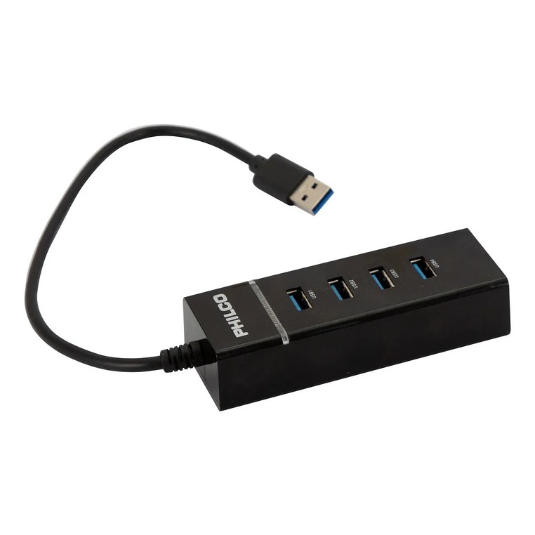 Hub Usb 3.0 4 Puertos Con Luz Philco Hb30n Negro  3