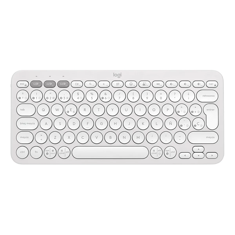 Teclado Logitech Pebble 2 K380s Blanco Español Idioma Español Latinoamérica 1