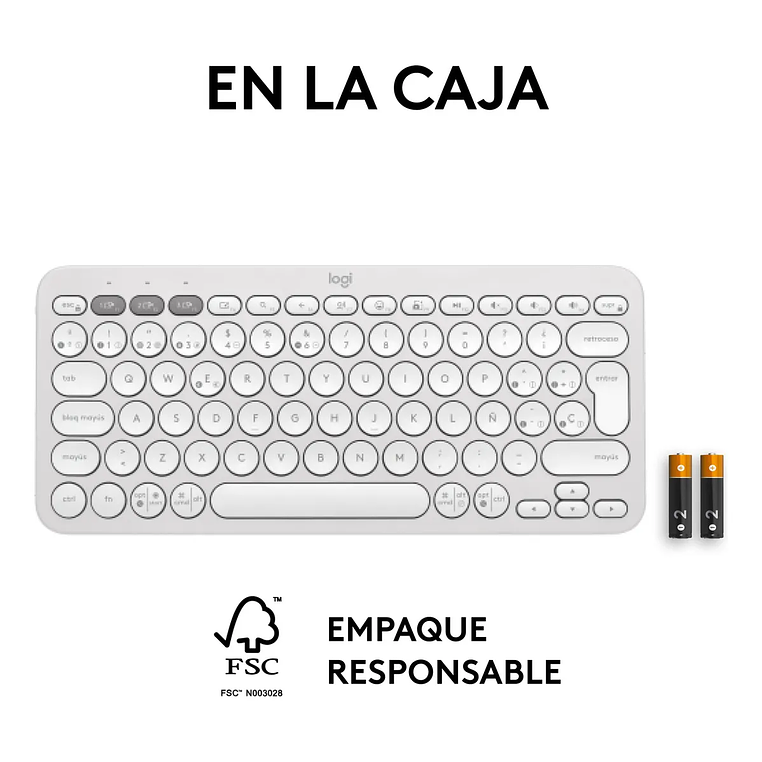 Teclado Logitech Pebble 2 K380s Blanco Español Idioma Español Latinoamérica 2
