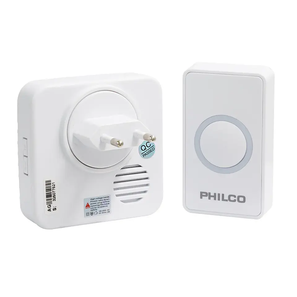 TIMBRE INALAMBRICO 220V 36 MELODIAS DOORBELL PHILCO 2